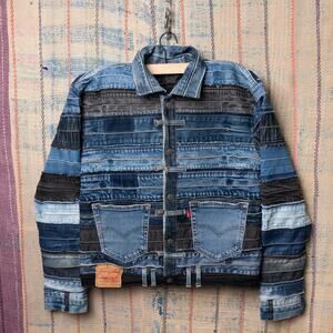 Custom upcycled levis denim jacket